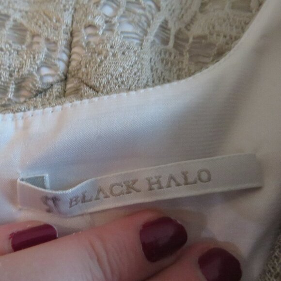 BLACK HALO Jackie O Chantilly Lace Light Taupe Sheath Mini Dress - Size US 2 - Picture 16 of 16